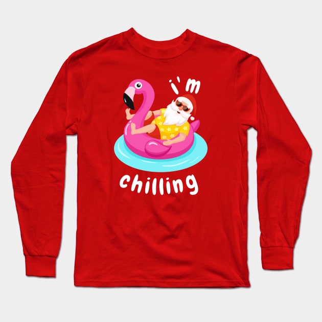 Chilling Santa Long Sleeve T-Shirt by Printnation